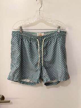 SWIMS Geometric Triangle Print Drawstring Swim Trunks Shorts Extra Large
